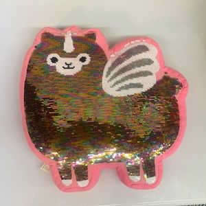Llama sequin pillow